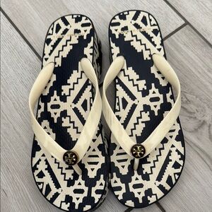 Tory Burch Black and Cream Sandals